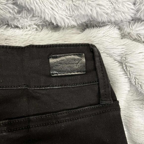 Seven7 Jeans Womens 6 Skinny Black High Rise Stretch Denim Embroidered Pockets - Picture 12 of 12